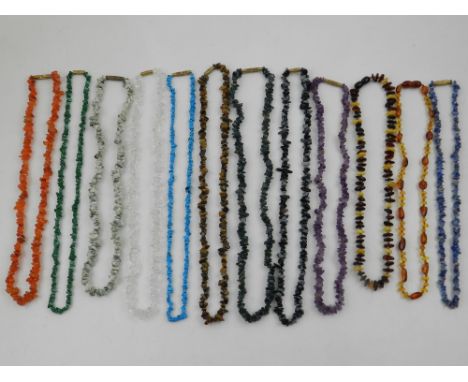 A quantity of various beaded gemstone necklaces, to incude amethyst, apatite, carnelian, tigers eye, etc.