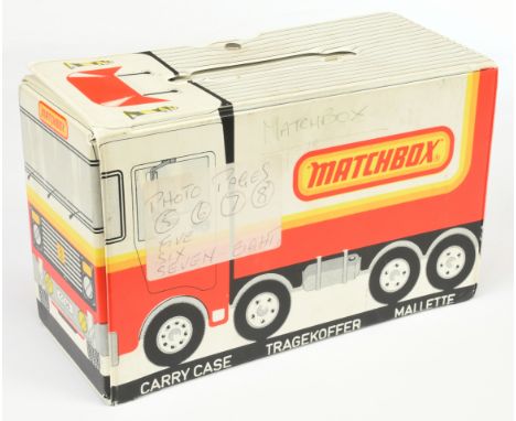 Matchbox Superfast 36 Compartment Car truck design Carry Case 1978 Lesney - white and red vinyl with 3 x light blue plastic t