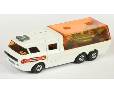 Matchbox Super Kings K7 Racing Car Transporter - Late Colour Trial Model - Gift Set Issue - white body with "Team Matchbox" l