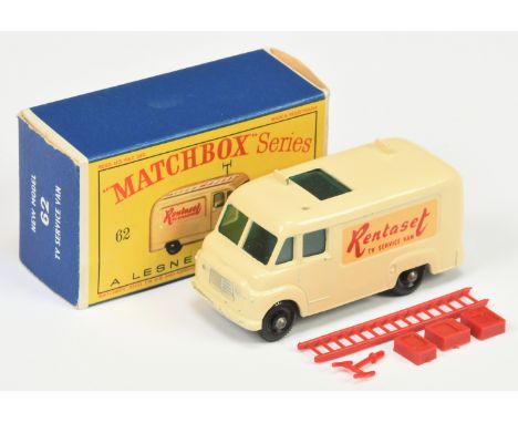 &nbsp;Matchbox Regular Wheels 62b Commer TV Service Van "Rentaset" - Stannard Code 7 - small ladder rests, gloss black rivete