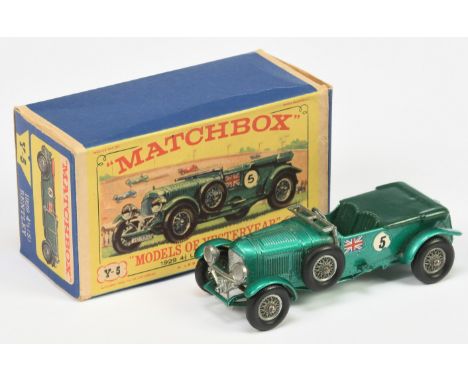 Matchbox Models of Yesteryear Y5 Bentley 1929 Blower - finished in harder to find apple metallic green, dark green seats and 