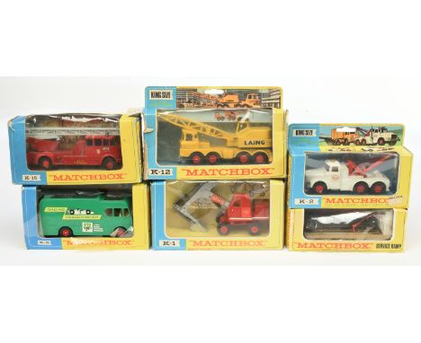 Matchbox King Size group (1)&nbsp; K1 Hydraulic Excavator "O &amp; K" - red including plastic hubs, silver jib and shovel; (2