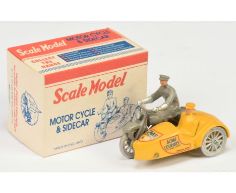 Matchbox Models of Yesteryear Scale Model "The Perfect Toy" MICA re-issue - Motorcycle and Sidecar - grey motorcycle and ride