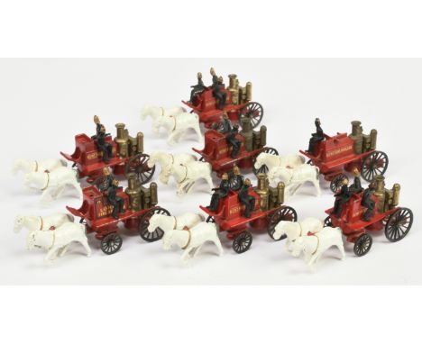Matchbox Models of Yesteryear a group of Y4 Shand Mason Horse Drawn Fire Engine to include a mixture of "Kent Fire Brigade" a