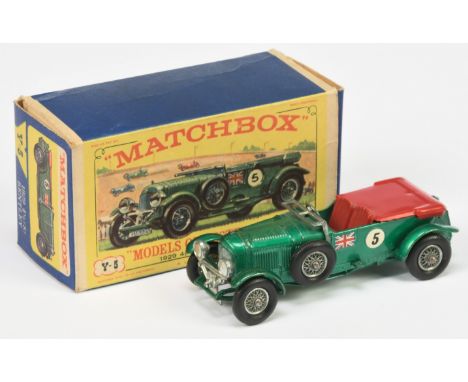 Matchbox Models of Yesteryear Y5 Bentley 1929 Blower - finished in harder to find apple metallic green, dark RED seats and to