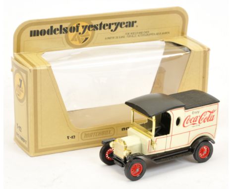 Matchbox Models of Yesteryear Y12 Ford Model T Van 'Coca Cola' - 5 line tampo print body, black seats, gold plated windscreen