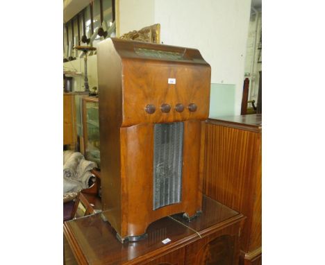 A vintage floor standing Defiant radio 