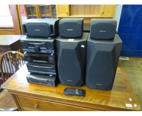 A Tecniks sound system, to include stereo, amplifier, speakers etc. 