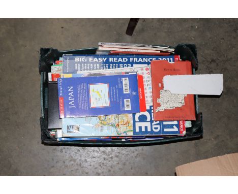 A box of Ordnance Survey and other maps 