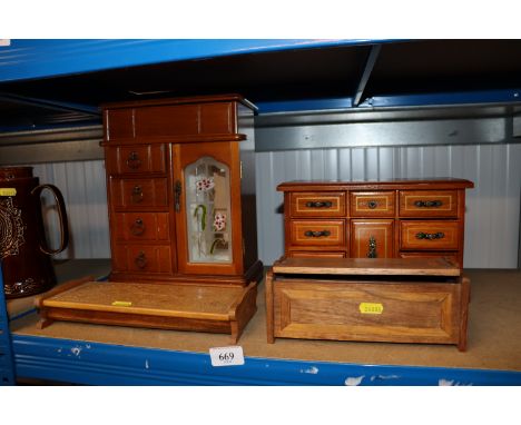 A collection of jewellery boxes and trinket box