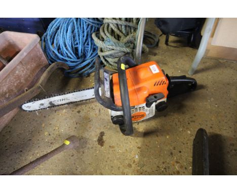 A Stihl MS180 petrol chainsaw