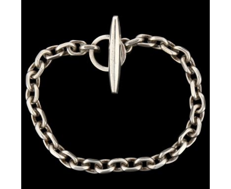 BERNHARD HERTZ - a Danish sterling silver cable link chain bracelet, length 20cm, 28.4gNo damage or repairs, only light surfa