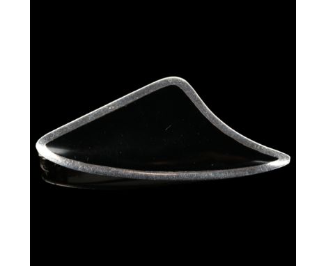 E DRAGSTED - a Danish modernist sterling silver and black enamel wing brooch, length 47.3mm, 7.6gNo damage or repairs, no ena