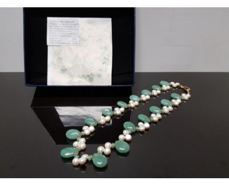 AVENTURINE AND FRESHWATER PEARL NECKLET