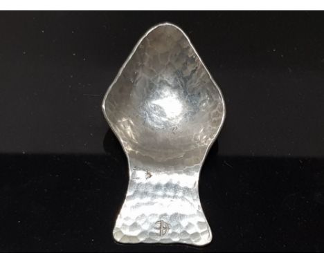 HAMMERED PEWTER ARTS AND CRAFTS CADDY SPOON