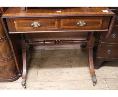 A mahogany sofa table, W.85cm