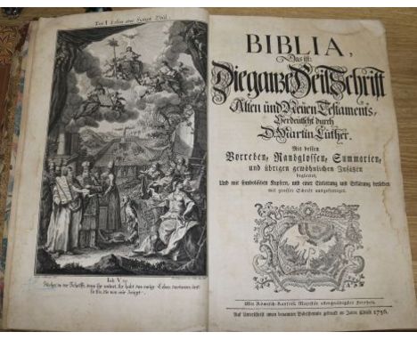 The Bible in German - Luther, Martin - Biblia, Das ist : Die gantze Heilige Schrift deß Alten und Neuen Testaments. Folio, ha