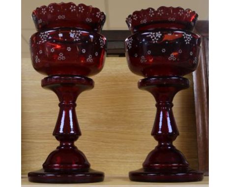 A pair of ruby lustres