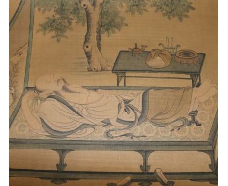 Three Chinese scroll pictures
