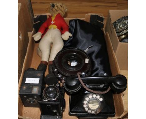 Telephone cameras, Gibson Fox & embroidered dressing gown & jewellery