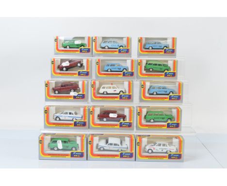 Fifteen Russian USSR Agat diecast 1:43 scale models, metal with plastic parts, all boxed.  