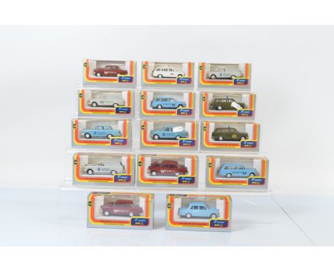 Fourteen Russian USSR Agat diecast 1:43 scale models, metal with plastic parts, all boxed.  