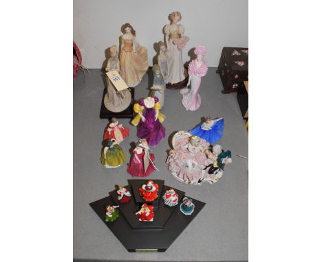 Figurines, to include: Royal Doulton 'Elaine'; 'Buttercup'; 'Southern Belle'; Royal Worcester 'Wistful'; Lladro figures; Coal