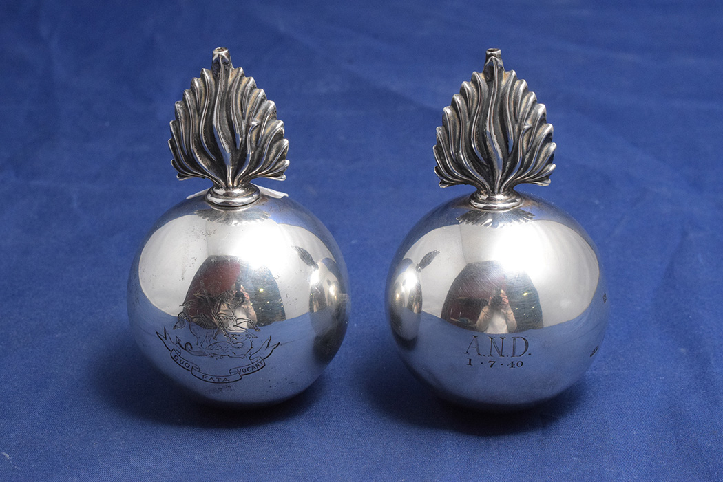 A pair of Edward VIII silver bomb pattern table cigar lighters, by P ...