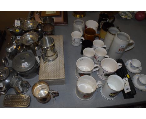 An E.J. Mining Ltd. coal model of a train, Mallard No. 4468; German steins; tankards by various makers; mugs; silver-plated a