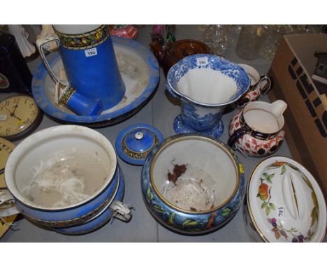 Two Royal Imari jugs; a Royal Worcester 'Evesham' pattern tureen; a Copeland Spode 'Italian' pattern vase; a wash jug; bowl; 