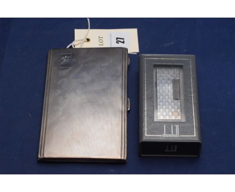 An Edward VIII silver cigarette case, by Joseph Gloster Ltd., Birmingham 1939, with engine turned decoration and gilt interio