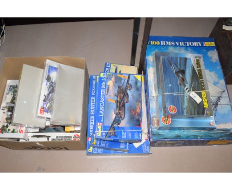 Revelle model constructor kits, to include: Avro Lancaster MK.I/III, 04300; C-17A Globemaster III, 04044; and Hawker Hunter F