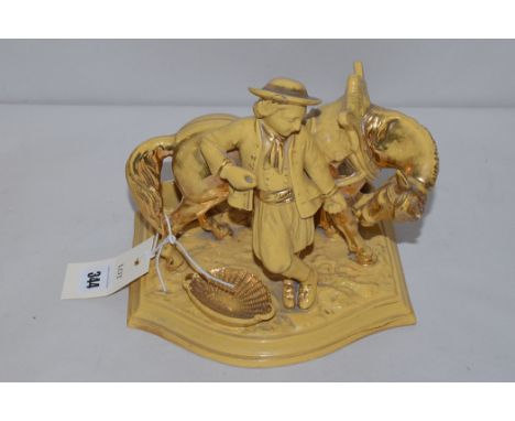 An Eichwald Pottery pipe/cigarette holder modelled as a man and horse, no. 2624.