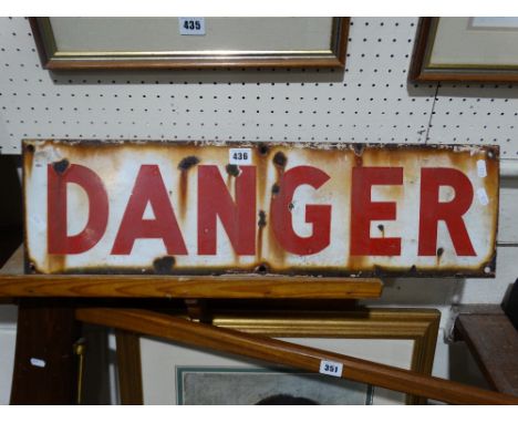     An Enamel Wall Sign "Danger"                                                    