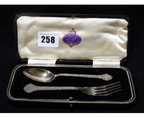     A Boxed Silver Spoon &amp; Fork Set, Sheffield 1938                                 