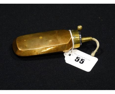     An Antique Brass &amp; Copper Pistol Shot Flask, 4.5"                               