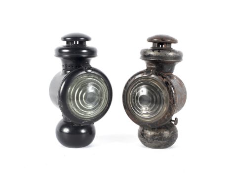 Two vintage Model T Ford Corcoran kerosene side lamps. 23cm high 