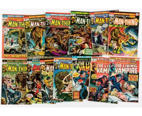 Adventure Into Fear (1972-74) 10-20, 23, 24. Man-Thing and Morbius. 11, 14 some light moisture rippling [vg], balance [fn/vfn