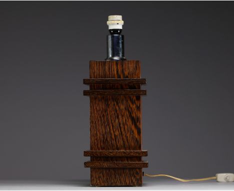 Jacques ADNET (1900-1984) attr. a - Modernist lamp base in veneer and palm wood. Normal wear - Weight: 3.90 kg - Shipping una