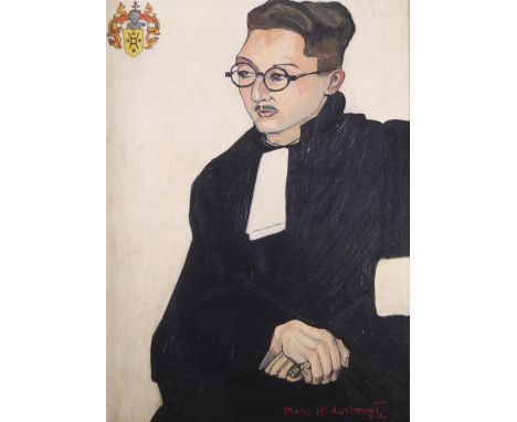Marc H. DARIMONT (XX) "Portrait of the judge" Oil on canvas, signed. Normal wear - Weight: 3.77 kg - Shipping available - Reg
