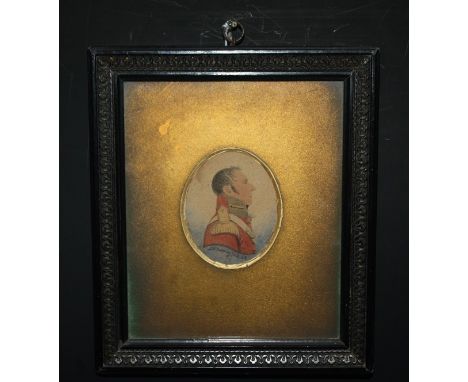 J.H. FIELDING. An oval portrait miniature study of a military officer, signed and dated 1816 lower middle,watercolour, framed