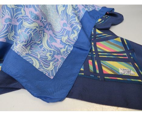 TWO VINTAGE LIBERTY OF LONDON SILK SCARVES, largest 66 x 66 cm