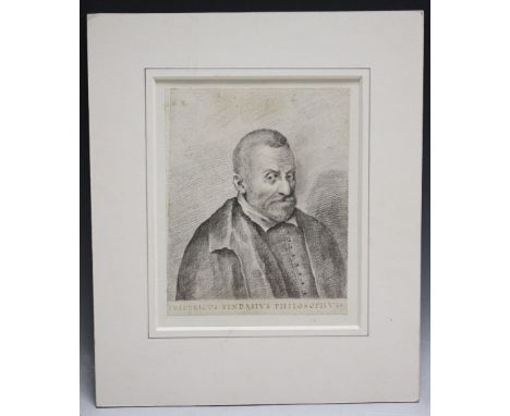 AN EARLY PORTRAIT STUDY OF THE PHILOSOPHER FRIDERICUS PENDASIUS, pencil on paper, unsigned, unframed, 18 x 14 cm