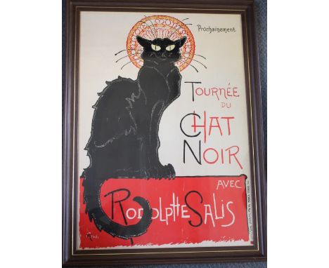 A VINTAGE FRENCH POSTER 'TOURNEE DU CHAT NOIR AVEC RODOLPHE SALIS', indistinctly signed on plate lower left, coloured lithogr