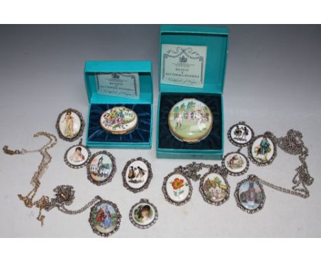 TWO BILSTON AND BATTERSEA ENAMEL BOXES, comprising Wimbledon - The First Lawn Tennis Championship 1877' and a commemorative 1