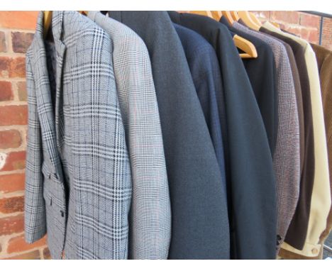 A COLLECTION OF GENTS VINTAGE / RETRO CLOTHING, comprising a selection of suits to include Homers corduroy jacket, a 1970s di