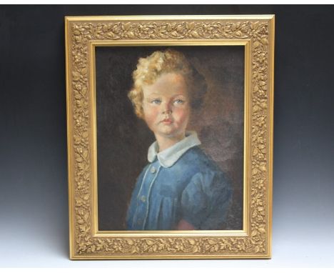 HOWARTH (XX). Half length portrait study of a young child, signed lower right, oil on board, framed, 49 x 39 cm