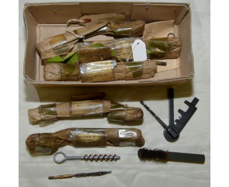 Selection of various Daimler military issue wrenches in original packaging, various cleaning tools, SA80 combination tools et