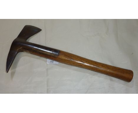 Fireman's axe/hatchet with steel head on wooden shaft