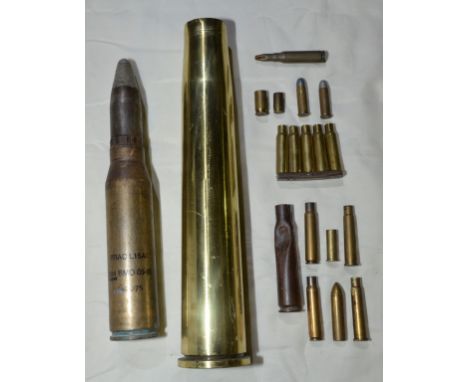 Extremely large selection of various empty shell casings, inert ammunition etc including 1943 40mm artillery shell and a 30mm